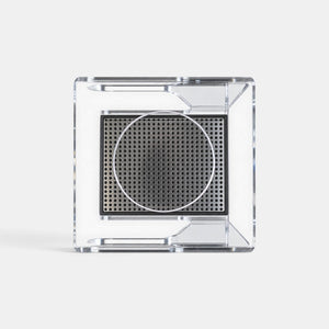 Bootlegger Coffee Hario V60 acrylic drip station pour-over stand with a clear frame and perforated metal base