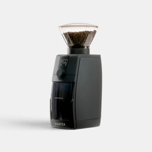 Bootlegger Coffee Baratza Encore ESP Pro black espresso grinder with clear bean hopper on a white background