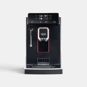 Bootlegger Coffee Gaggia Magenta Plus automatic espresso machine in black with a digital touch interface