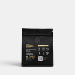 Bootlegger Coffee House Blend 250g matte black coffee bag with gold text and brewing method icons