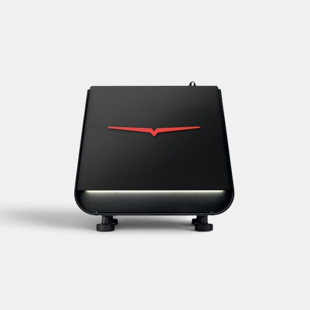Bootlegger Coffee Victoria Arduino Eagle One Prima PRO espresso machine in matte black with a red logo front view
