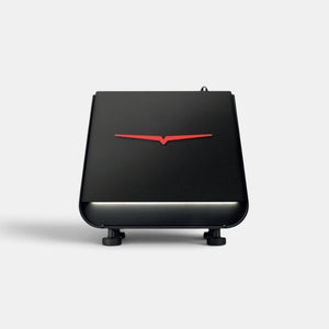 Bootlegger Coffee Victoria Arduino Eagle One Prima PRO espresso machine in matte black with a red logo front view