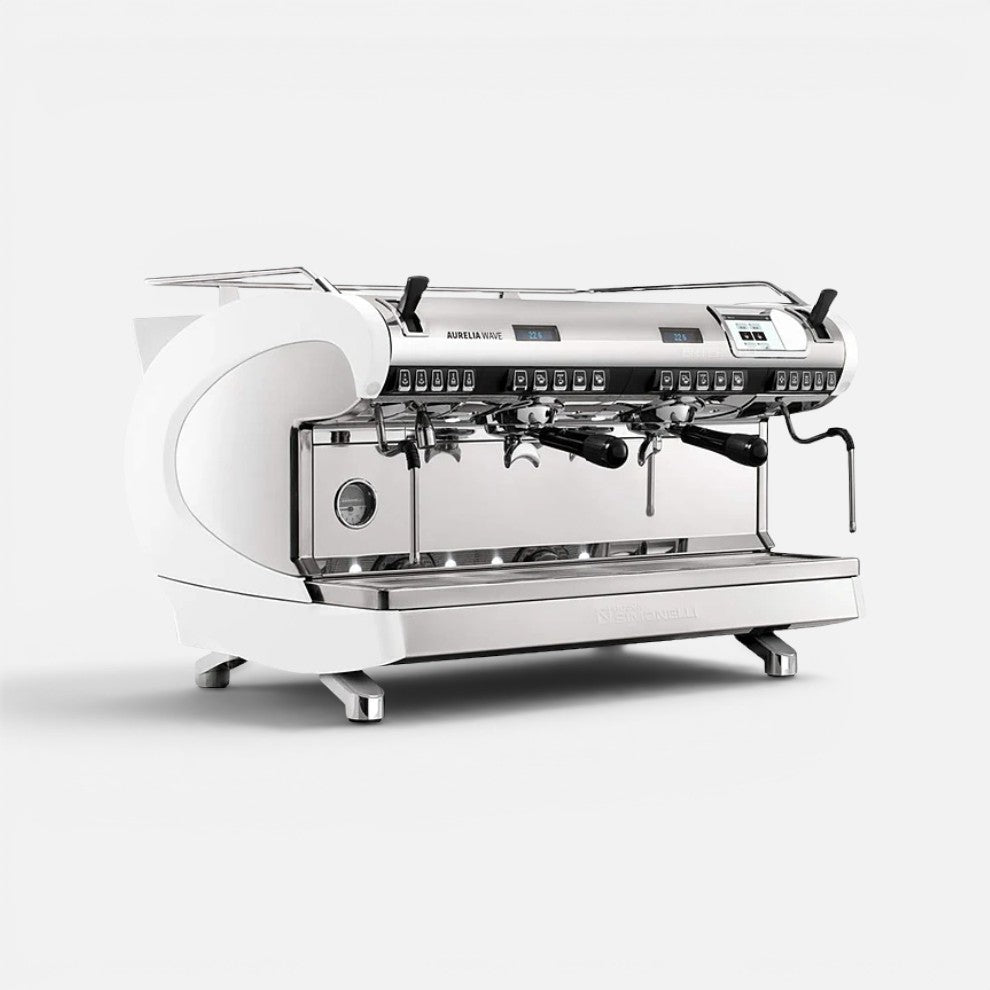Bootlegger Coffee white Nuova Simonelli Aurelia 2 group volumetric commercial espresso machine